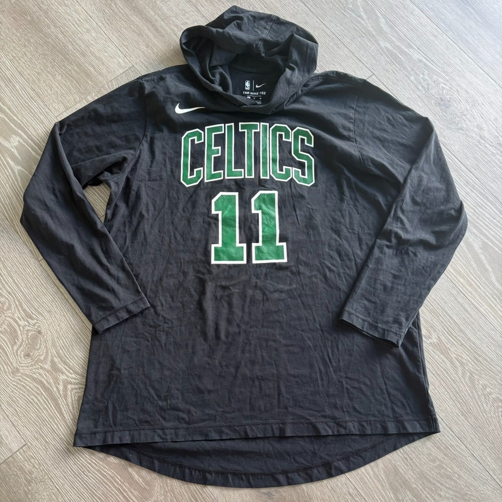 NWOT Nike Mens Black Boston Celtics Kyrie Irving #11 Long Sleeve Hoodie Size XL